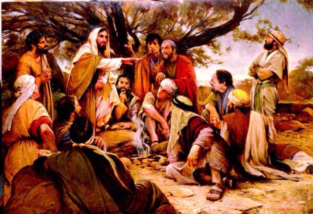 jesus liderando a sus discipulos