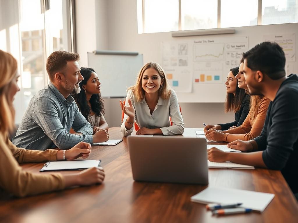 lideres diversos en reunion brillante colaboracion confianza y liderazgo