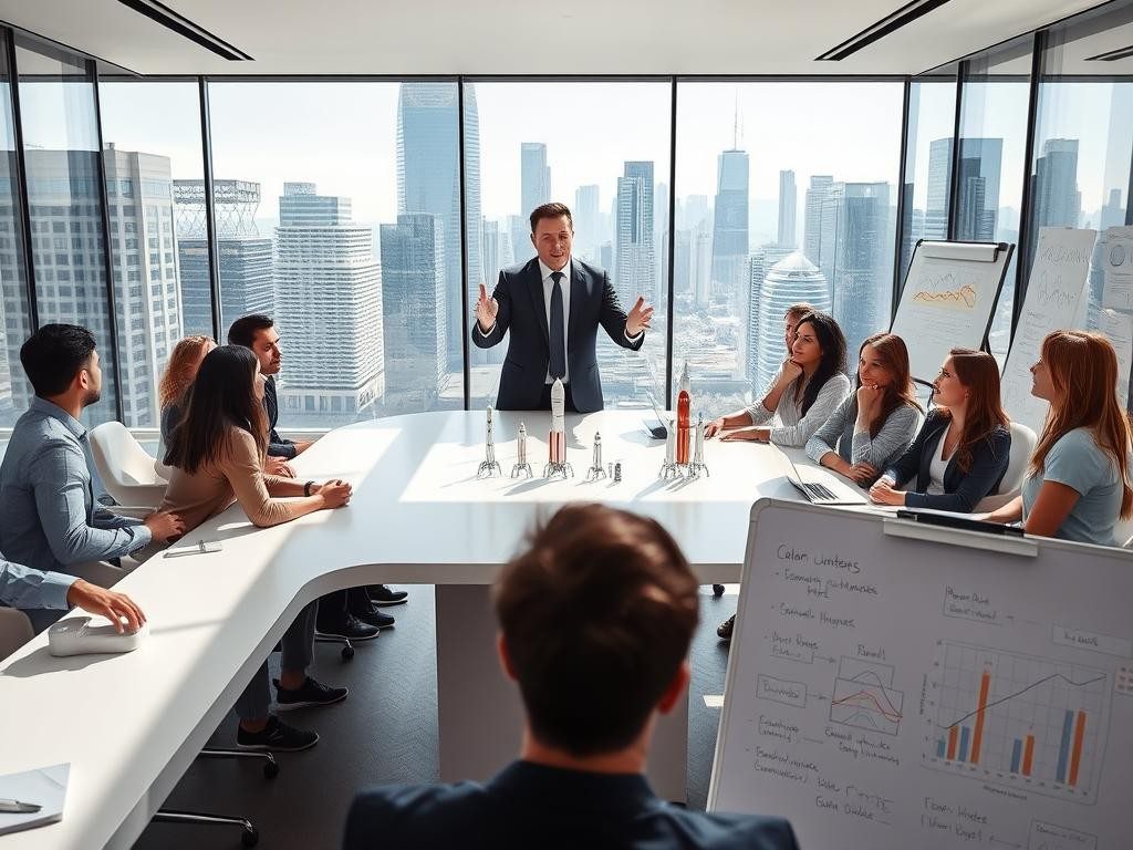 oficina moderna con luz natural lider apasionado y equipo innovador