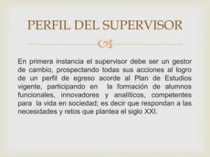 perfil del supervisor