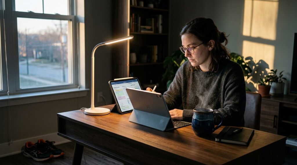 persona organizando su agenda en la tablet